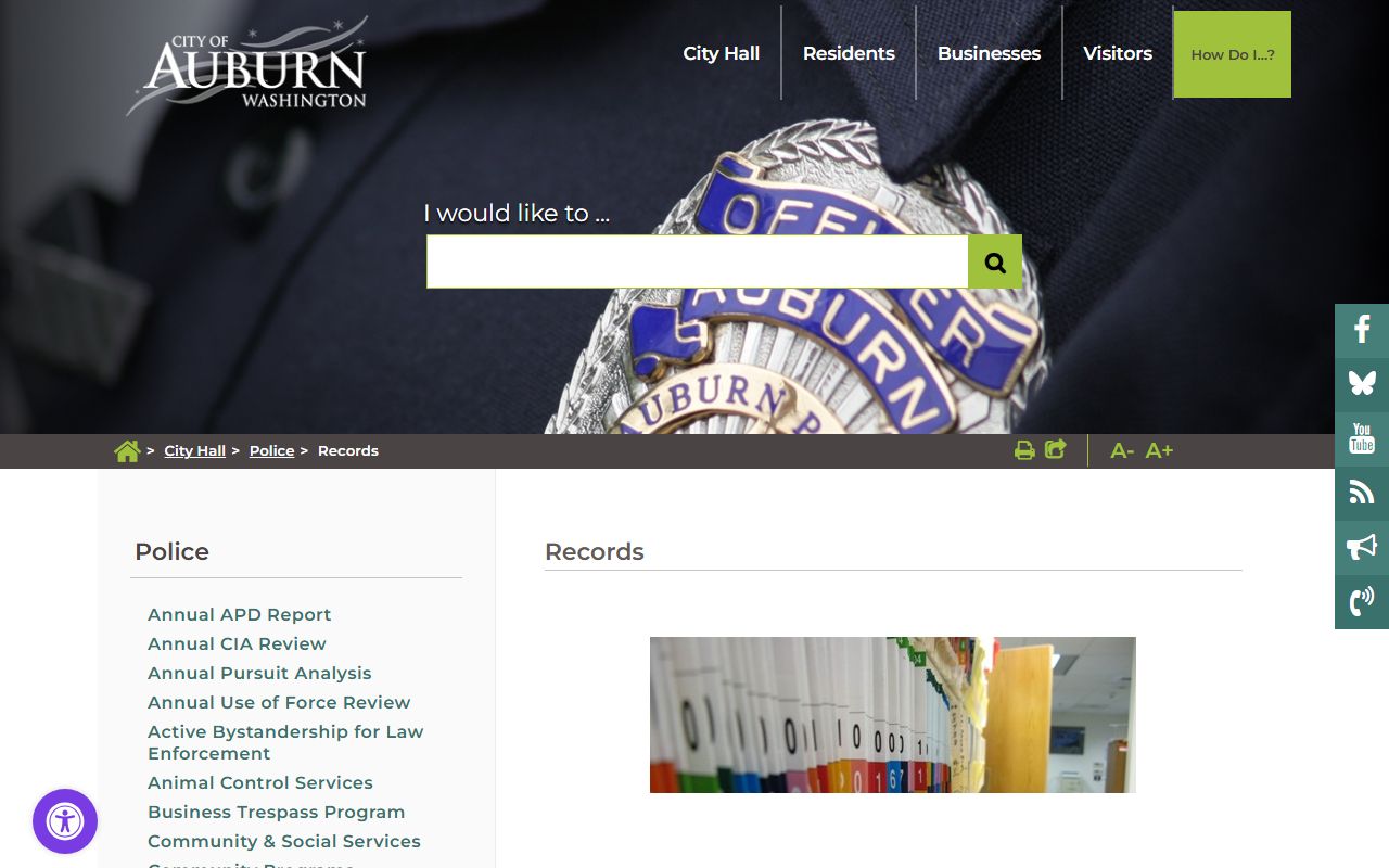 Auburn police and court records request portal