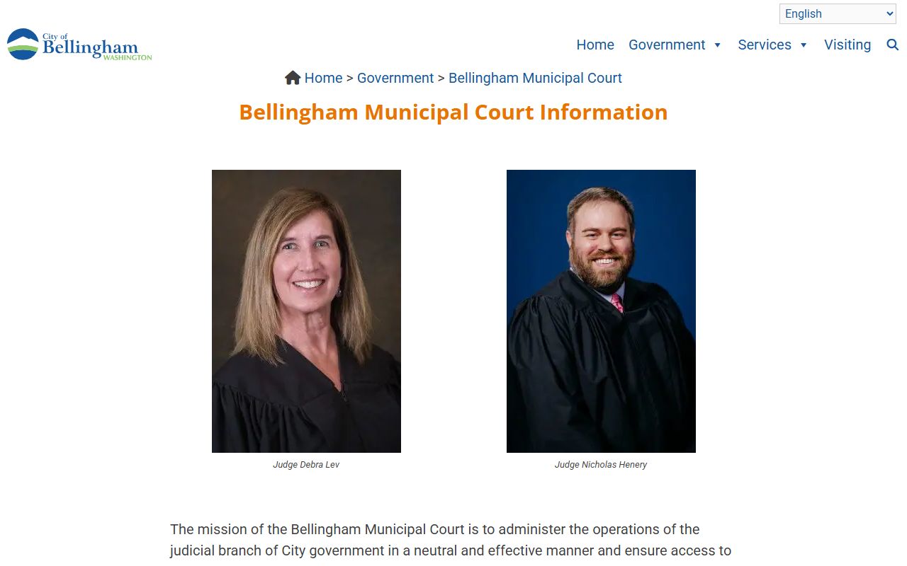Bellingham Municipal Court about page and court information