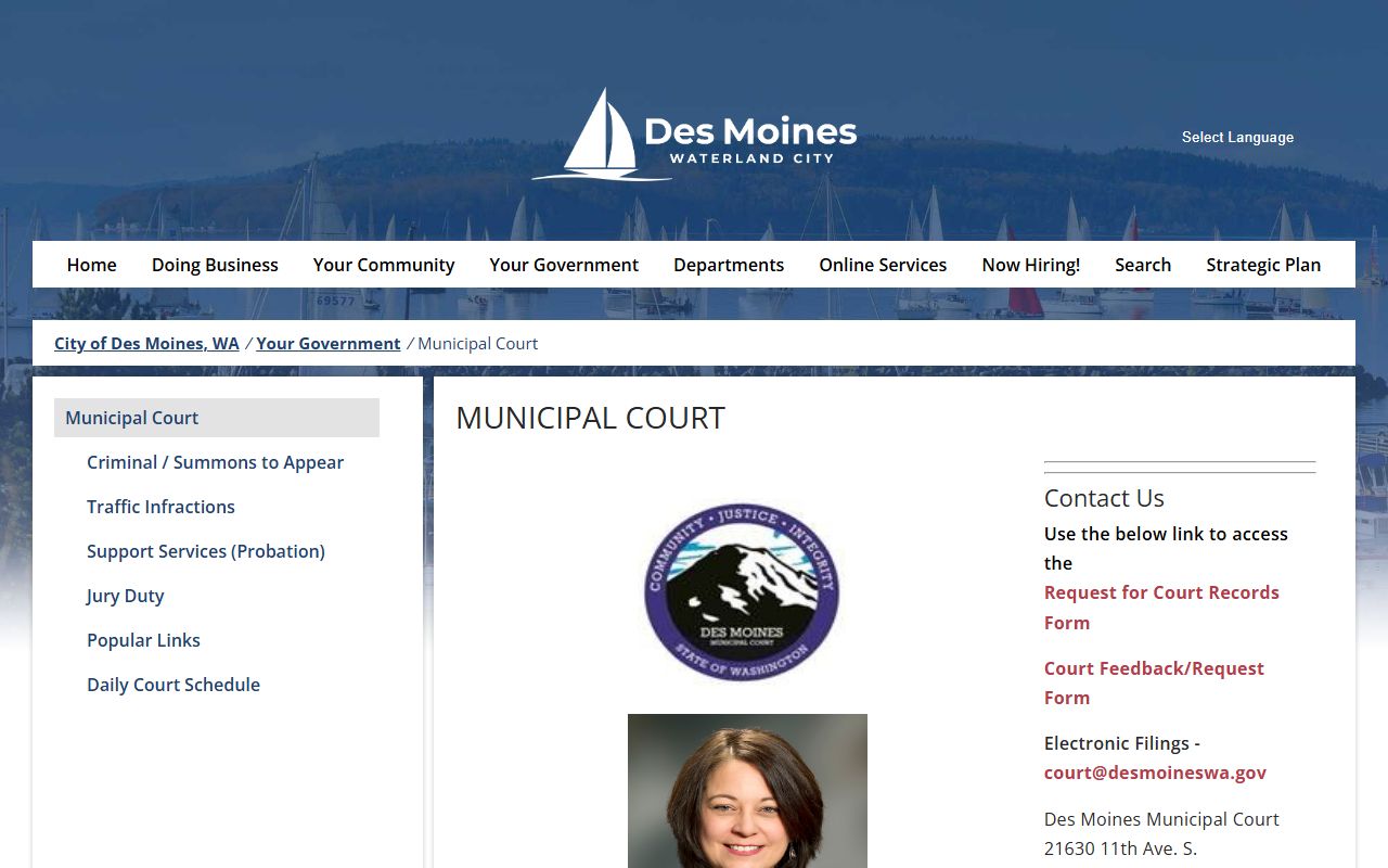 Des Moines court records municipal court building