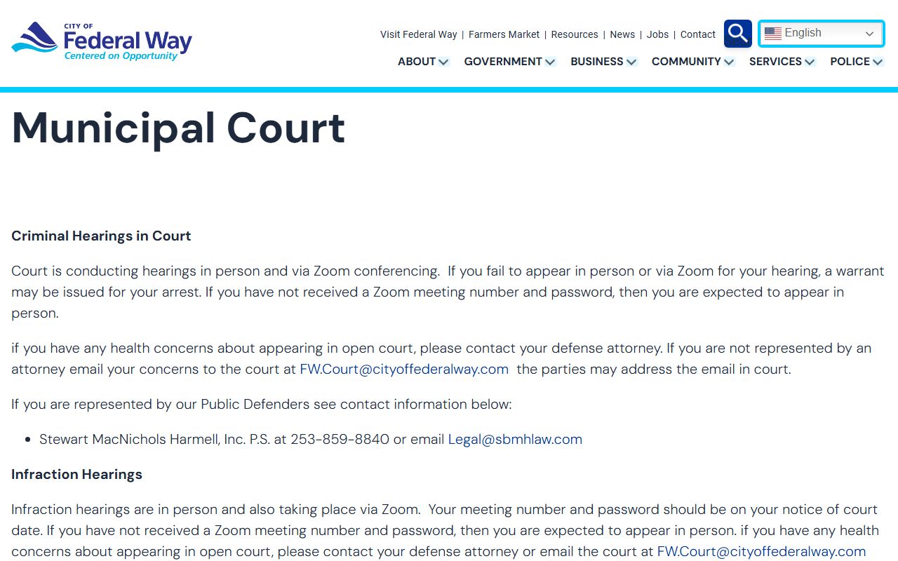 Federal Way Municipal Court records portal