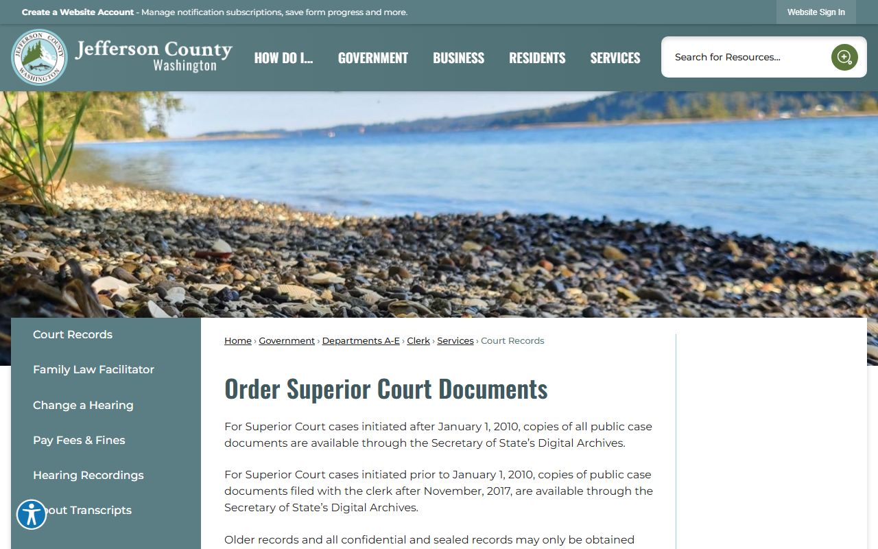Jefferson County court records access portal