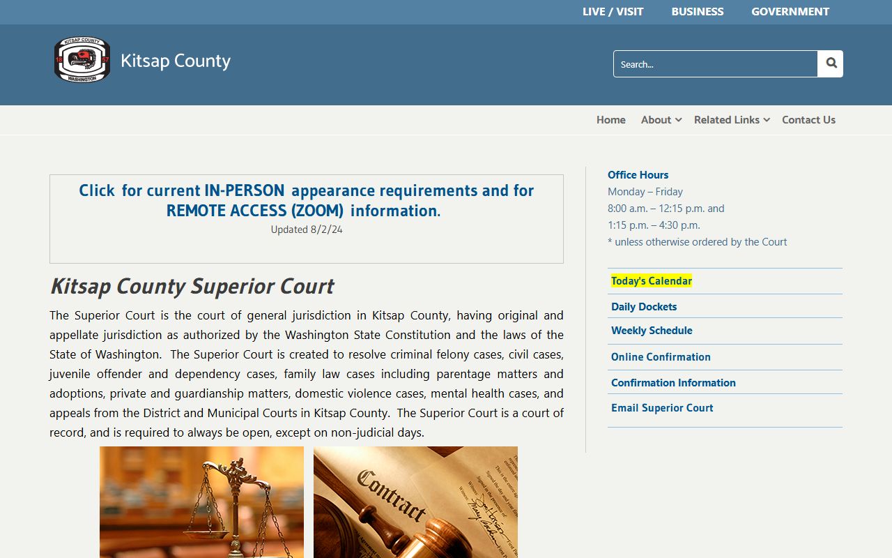 Kitsap County Superior Court website