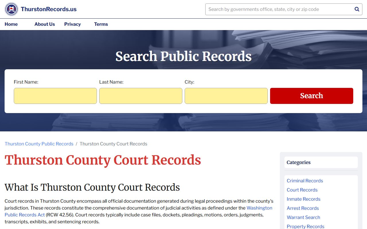 Thurston County court records lacey