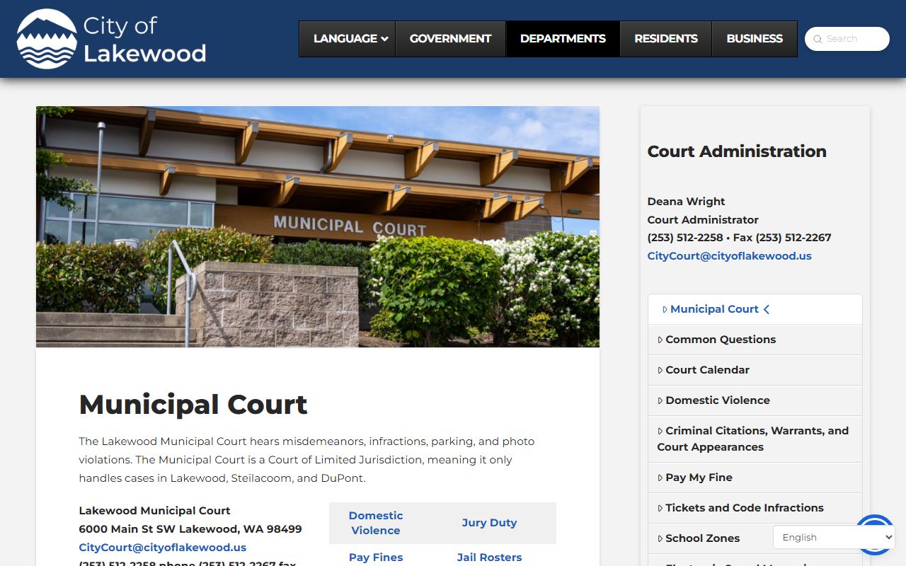 Lakewood Municipal Court court records