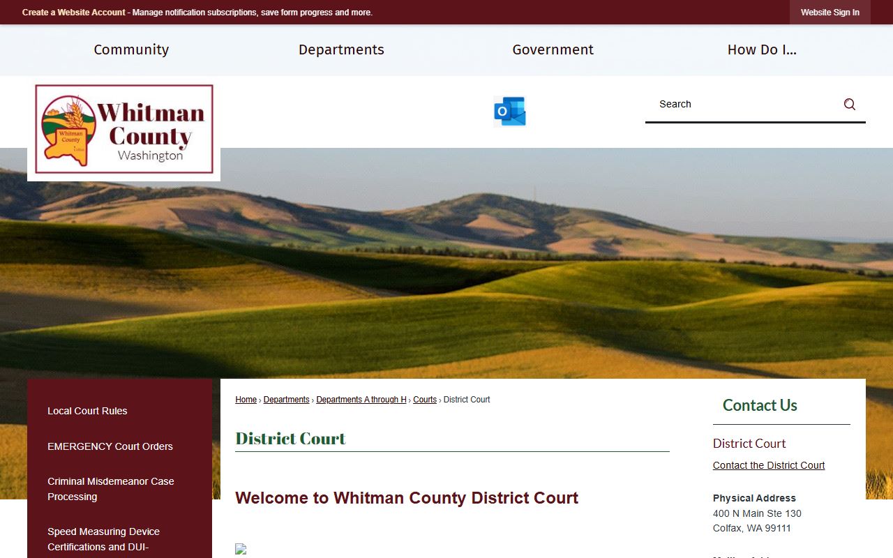 Whitman County District Court Pullman court records