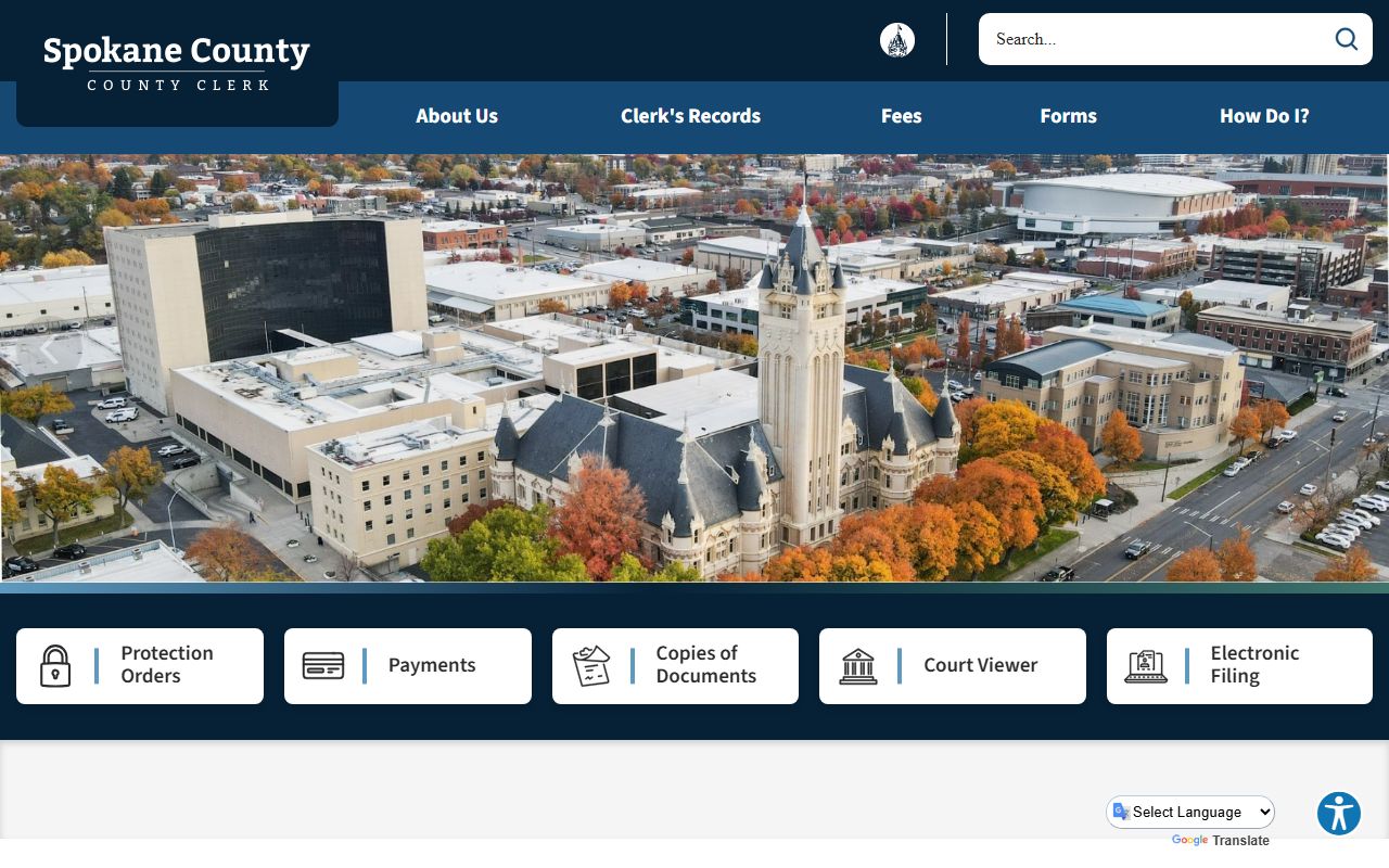 Spokane County Clerk court records office