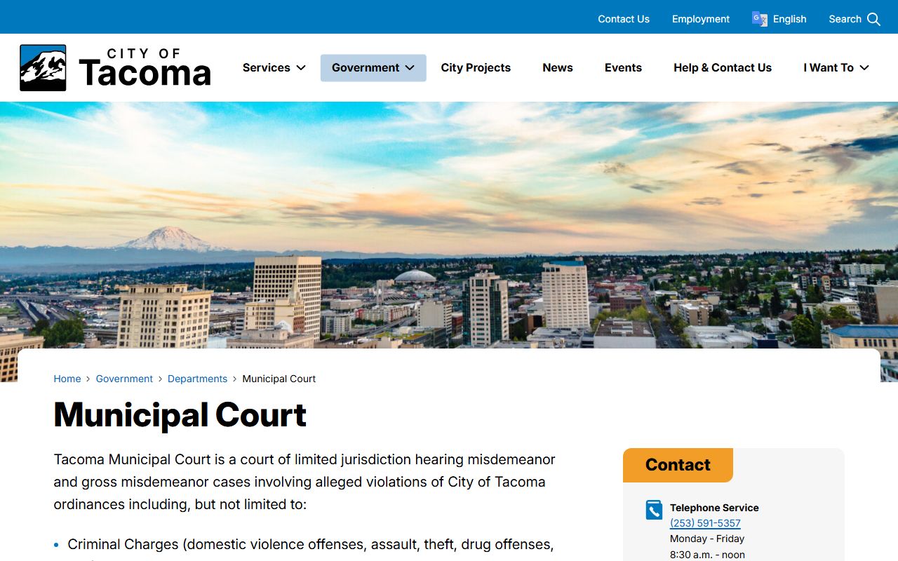 Tacoma Municipal Court court records