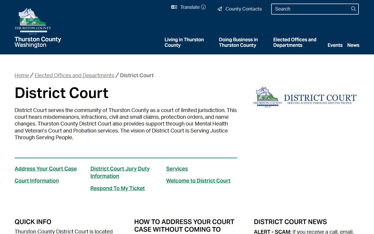 Thurston County District Court Olympia