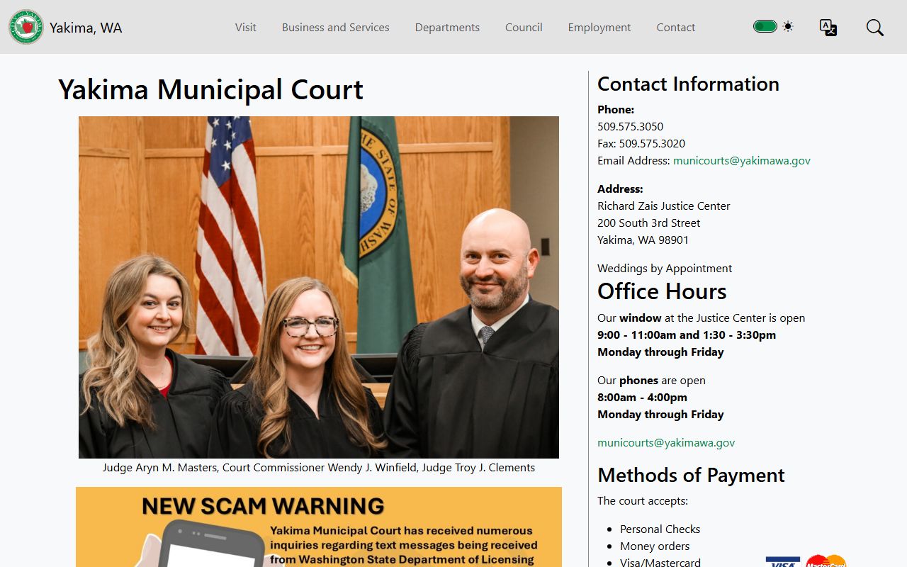 Yakima Municipal Court records request page
