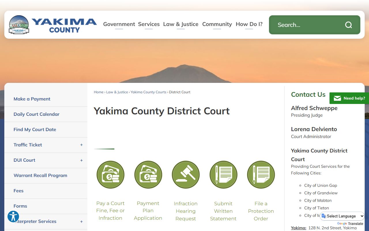 Yakima County District Court records Yakima Washington