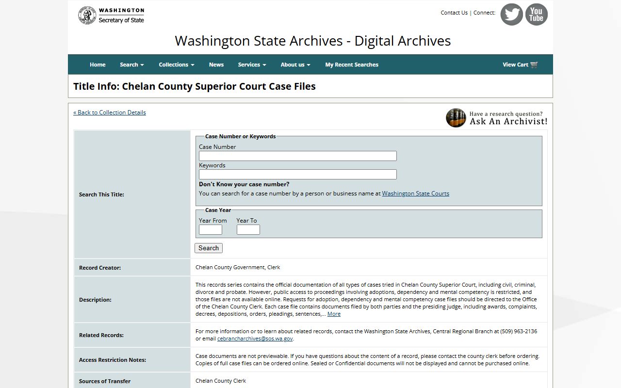 Chelan County court records digital archives with 2.9 million cases online