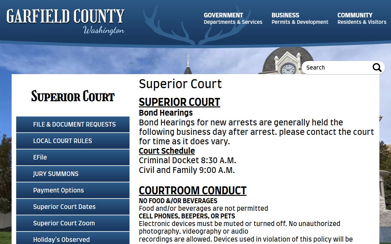 Garfield County Superior Court Pomeroy Washington court records