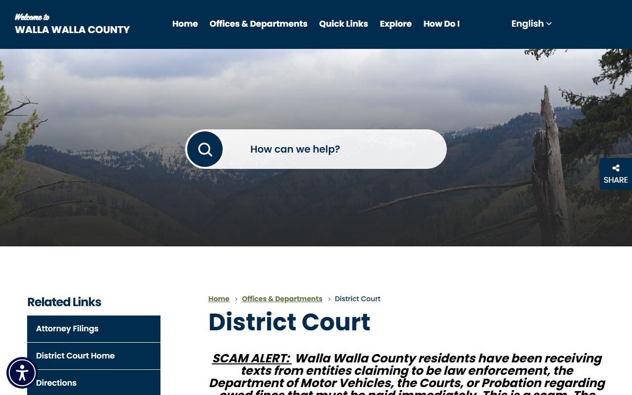 Walla Walla County District Court records